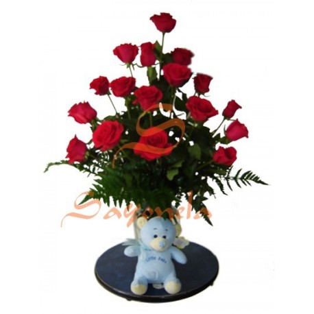 Rosas con Peluche