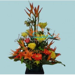 Rosas, Gerberas y Aves del Paraíso