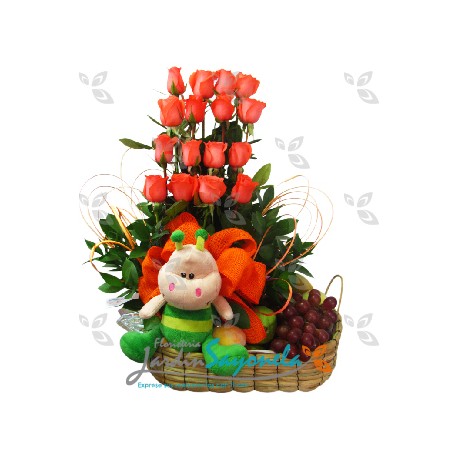 Flores, Frutas y Peluche
