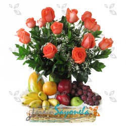 Frutero y rosas
