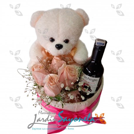 Peluche Rosas y Vino