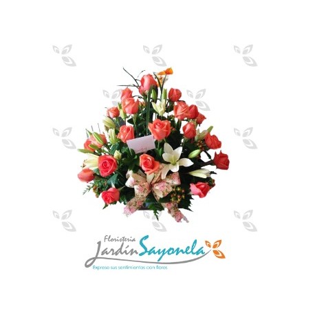 Lirios y Rosas Salmón
